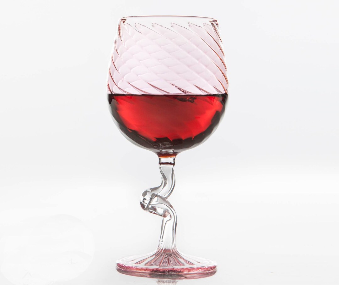 Hand Blown Wine Glass With Stem Handblown Coupe Glass Hand Etsy