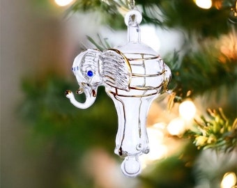 Elephant Blown Glass ornament | Mouth Blown Glass ornament | vintage ornament | animal Handmade ornament | Egyptian Glass decor