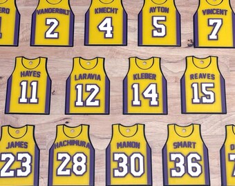 Adornos navideños de la NBA impresos en 3D con la plantilla completa de los Lakers de 2025