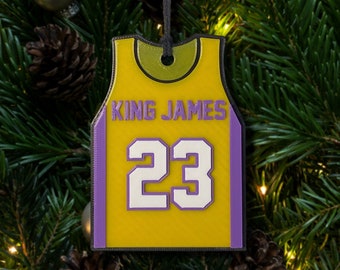 Los Angeles Lakers Lebron James "King James" #23 Jersey Christmas Ornament