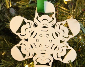 Storm Trooper Snowflake Christmas Tree Ornament