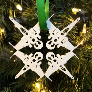 X Wing Snowflake Christmas Tree Ornament