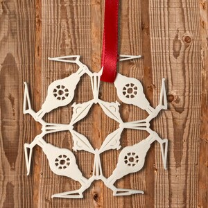 Tie Fighter Snowflake Christmas Tree Ornament