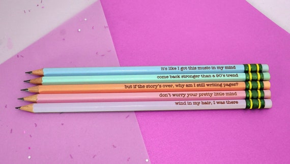 Taylors Engraved Pencils, Custom Pencils, Eras Merch, Pastel