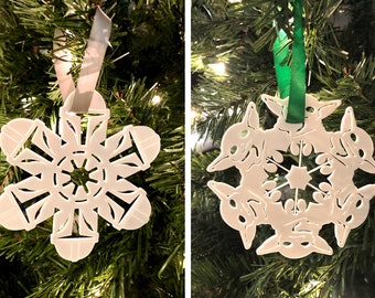 Mandalorian & Baby Yoda Combo Pack - Snowflake Christmas Tree Ornaments