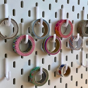 12-pack J-Hooks for Ikea Skadis pegboard