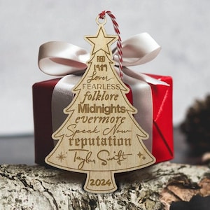 Taylor&#39;s Christmas Ornament - All Album Titles Eras Swift Tree - Same Day Shipping!