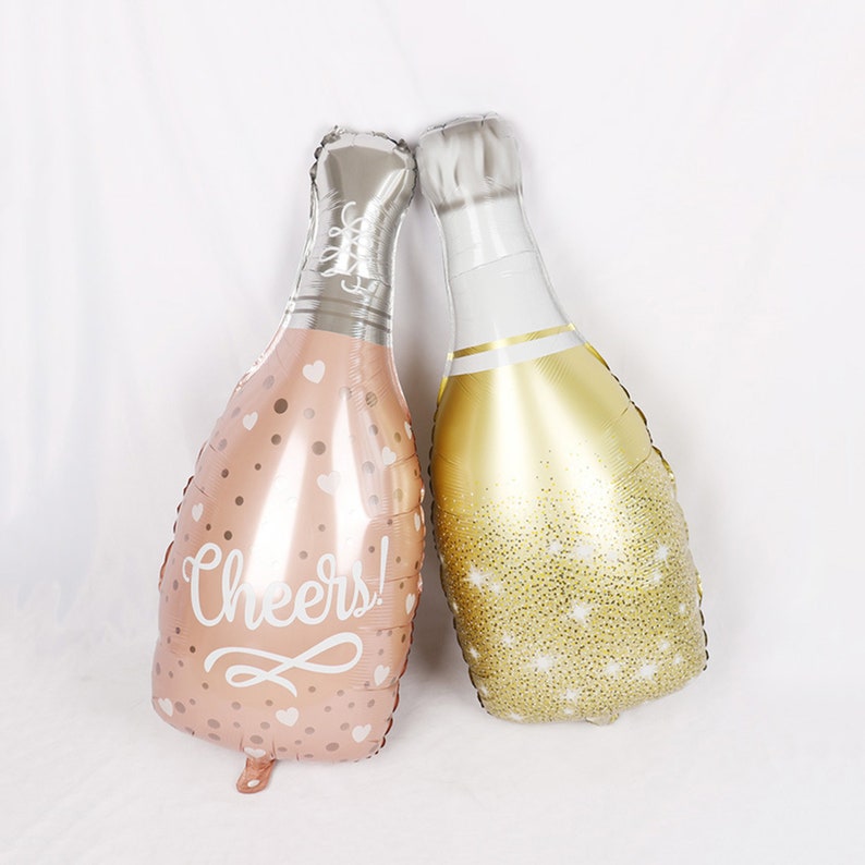 Wine Bottle Balloons Rose Gold Balloon Happy Birthday Etsy