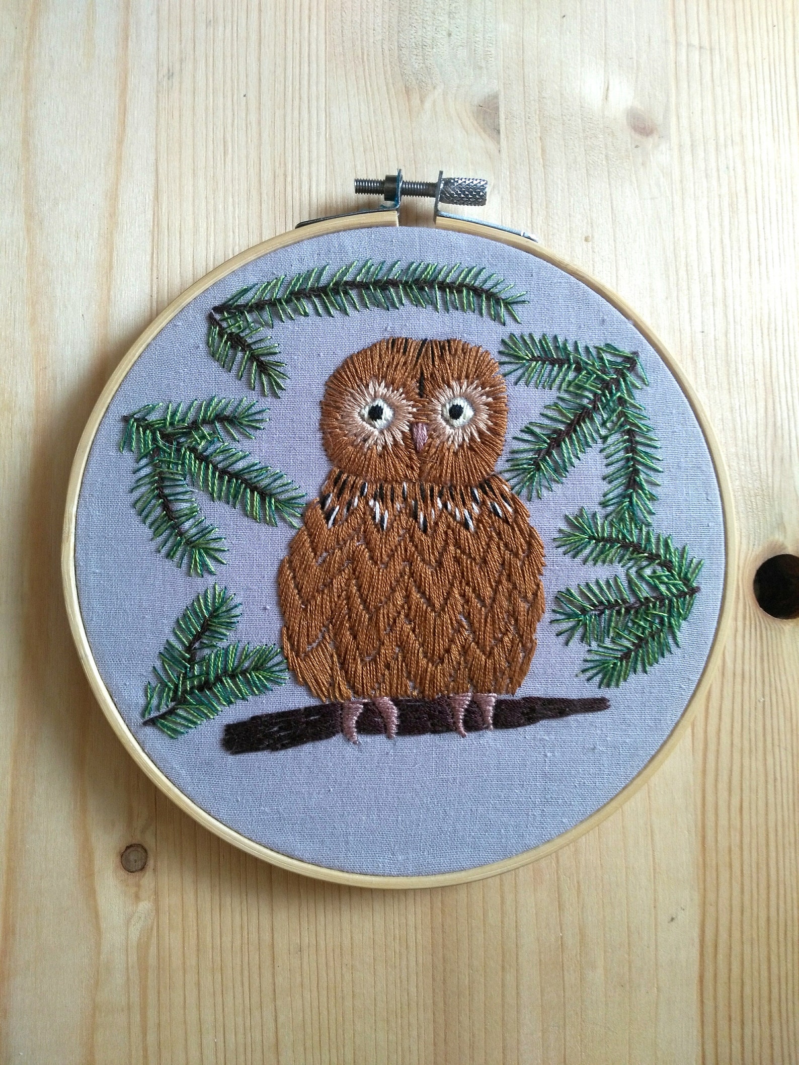 Owl embroidery pattern pdf Digital tutorial forest Etsy