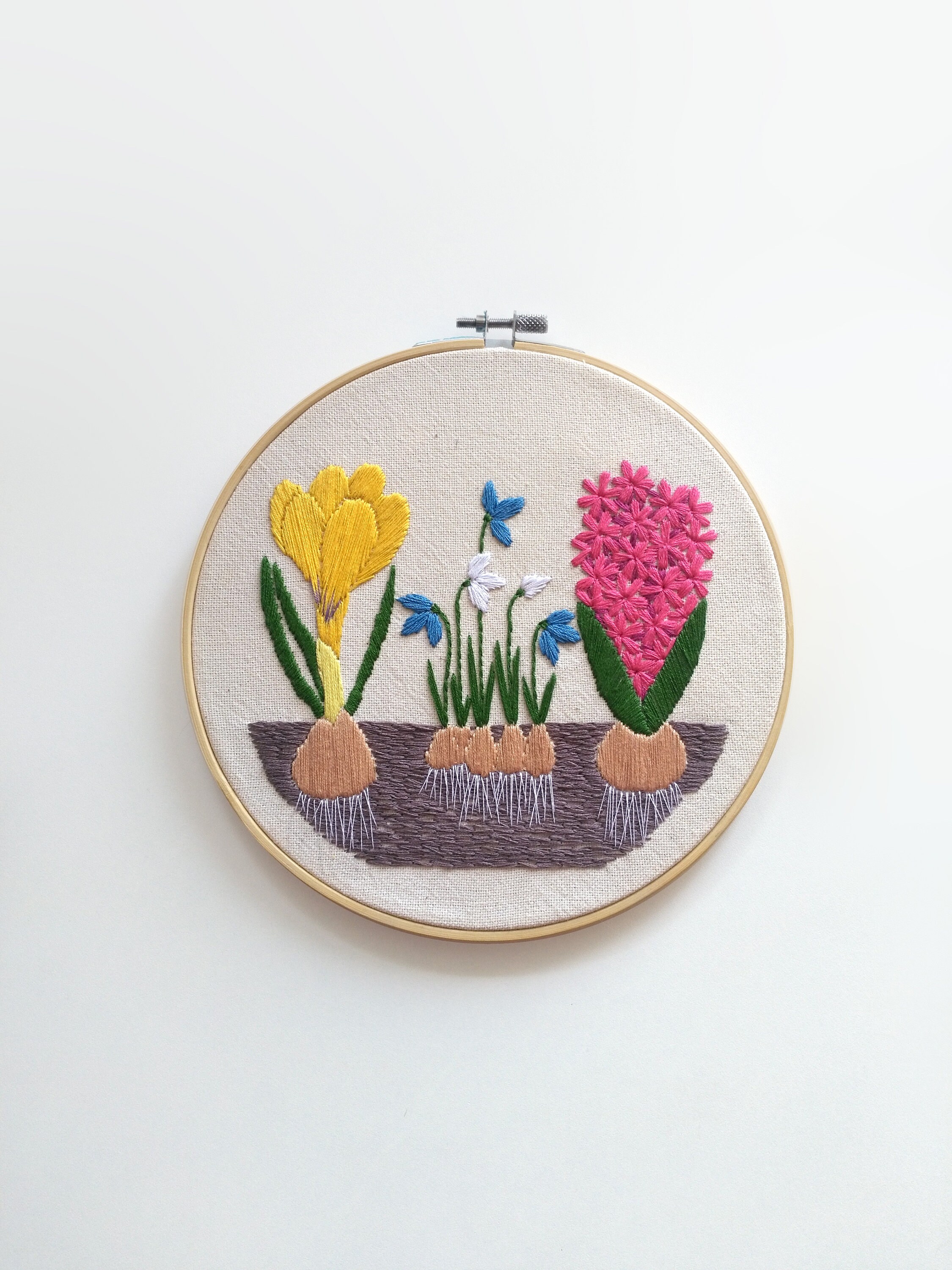 Garden flowers hand embroidery pattern botanical design wall  etsy