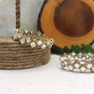 Kundan Hoop Earrings: Handmade Indian Geometric Jewelry
