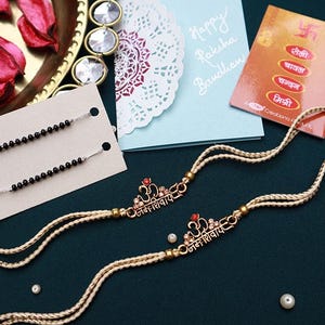 Om Rakhi et carte, Rakshabandhan, Rakhri pour frère, Shubh Dhaga Bhai Rakhi, combo, Salutations Rakhee, cadeau, fil Nazariya, Rakhi religieux