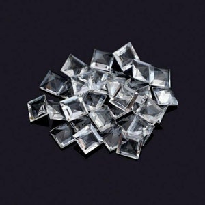 2mm To 10mm Square | Natural White Topaz | Faceted Cut Loose Gemstone AAA Excellent Quality | Full Calibrated Sizes |  For Jewelry |