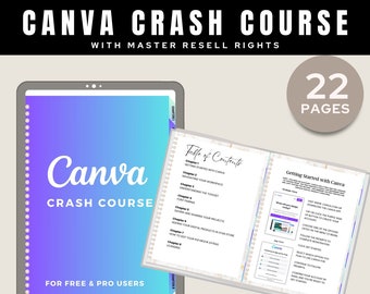 Canva Crash Course with MRR | Guide with Master Resell Rights | Private Label Rights PLR Done-For-You| How to make digital products to sell