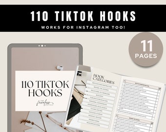 110 TikTok Hooks / Contenuti per i social media (download digitale)