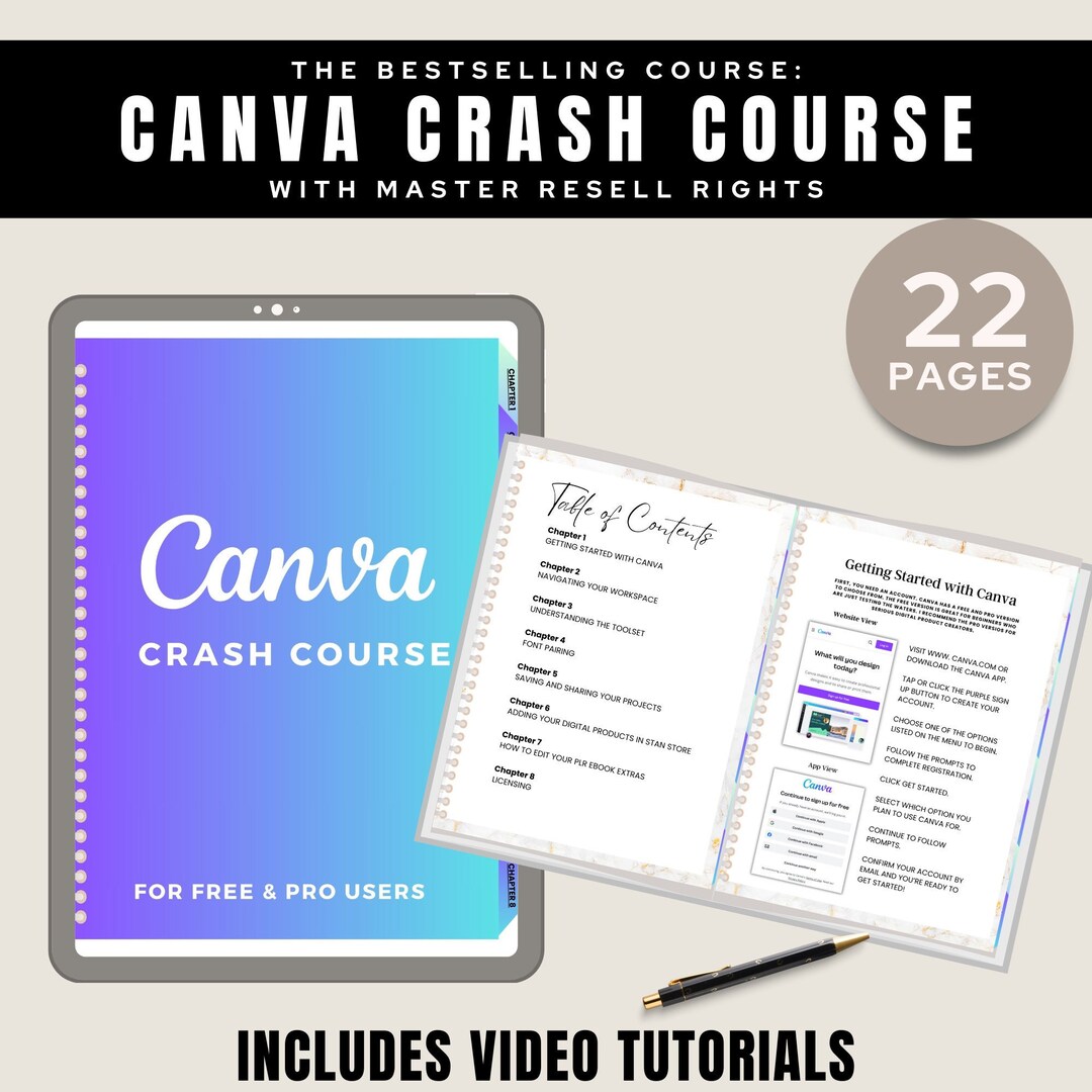 Canva Crash Course With MRR | Guide With Master Resell Rights | Private ...