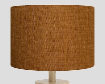 Handmade Lampshade using Linoso Tumeric Fabric for Table lampshade, Floor lampshade or ceiling lampshade, Drum lampshade