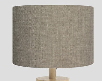 Handmade Taupe Drum Lampshade | Linoso Fabric, Cornwall