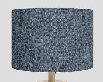 Handmade Drum Lampshade: Linoso Aegeon Fabric, Table/Floor/Ceiling
