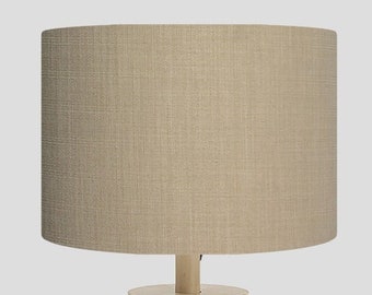 Handmade Drum Lampshade: Linoso Feather Fabric, Clarke and Clarke