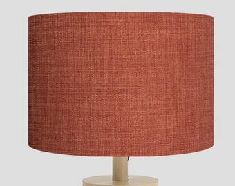 Handmade Drum Lampshade: Linoso Paprika Fabric, Table/Floor/Ceiling