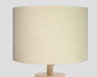 Handmade Lampshade using  Linoso Cream Fabric for Table lampshade, Floor lampshade or ceiling lampshade,  Drum lampshade