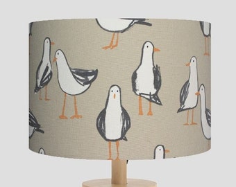 Seagull Handmade Lampshade | 20 – 40cm Diameter | Drum Lampshade | Nautical Lampshade | Coastal Decor | Made In Cornwall | Free Delivery |