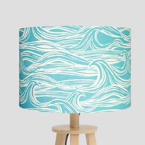 Surf Aqua Waves Handmade Shade image 1