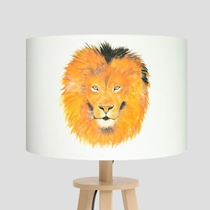 Lion Handmade Shade/ Lion lampshade / childrens lampshade / ceiling lampshade / Drum lampshade / Uno lampshade /