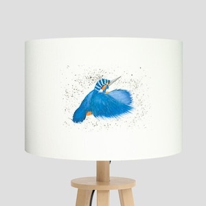 Kingfisher Handmade Lamp Shade/ Lampshade / Ceiling lampshade / Uno Lampshade/ Drum lampshade/ Artist print lampshade/ Bird lampshade /