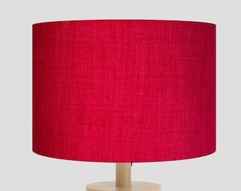 Pantalla hecha a mano con tela Linoso Fucsia para pantalla de mesa, pantalla de pie o pantalla de techo. Pantalla de tambor