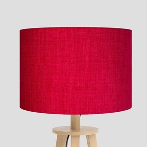 Handmade Drum Lampshade: Linoso Fuchsia Fabric, Table/Floor/Ceiling