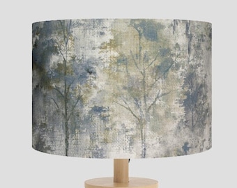 Woodland Saxon blue forest Fabric/ handmade lampshade/blue lampshade/uno lampshade/ tree lampshade/ceiling lampshade/Drum lampshade/