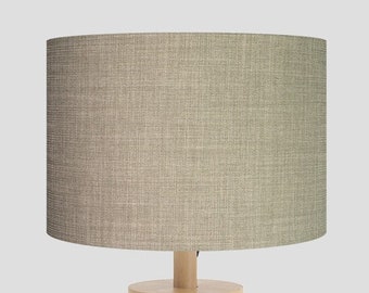 Handmade Drum Lampshade: Linoso Mushroom Fabric, Table/Floor/Ceiling