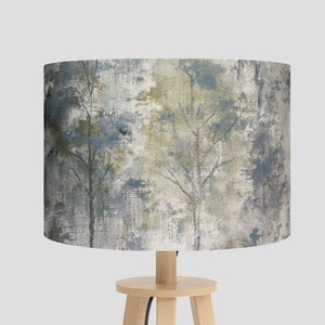 Woodland Saxon blue forest Fabric/ handmade lampshade/blue lampshade/uno lampshade/ tree lampshade/ceiling lampshade/Drum lampshade/