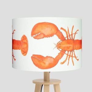 Handmade Lobster Lampshade: Coastal Nautical Decor