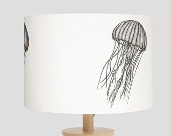 Jellyfish Handmade Lampshade | 20 – 40cm Diameter | Drum Lampshade | Nautical Lampshade | Coastal Decor | Made In Cornwall | Free Delivery |
