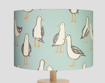 Seagull Drum Lampshade: Handmade Coastal Decor (20-40cm)