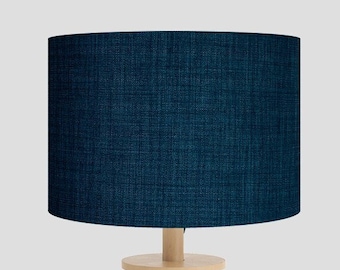 Handmade Drum Lampshade: Linoso Orion Navy Fabric
