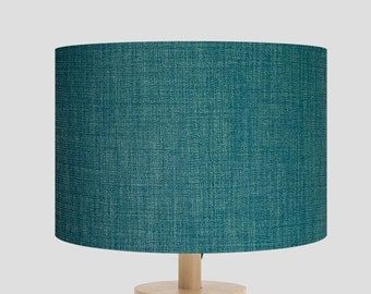 Handmade Lampshade using Linoso Teal Fabric for Table lampshade, Floor lampshade or ceiling lampshade,  Drum lampshade