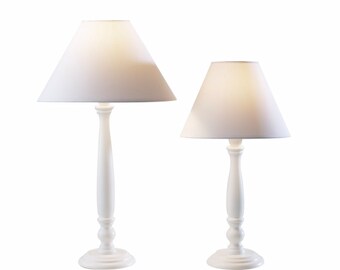 white wooden lamp base