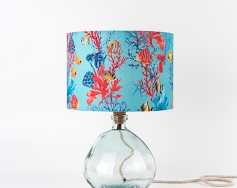 Coastal Fish Lampshade: Handmade Nautical Drum Shade