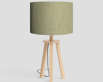 Handmade Lampshade using Linoso Olive Fabric for Table lampshade, Floor lampshade or ceiling lampshade. Drum lampshade