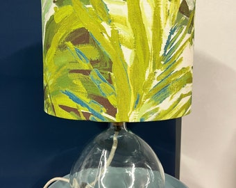 Handmade lampshade using Palmyra Oasis fabric