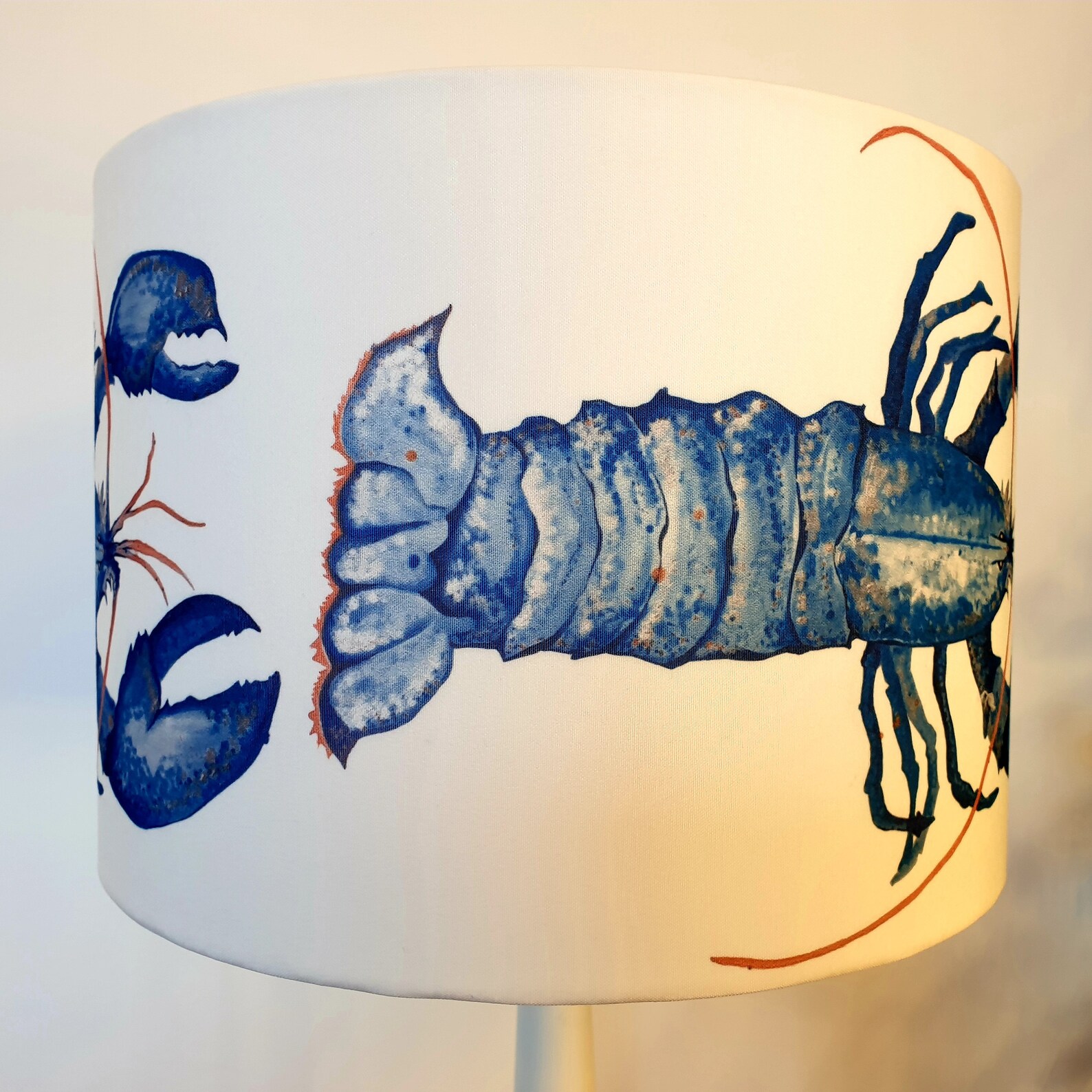 Cornish Lobster Handmade Drum Lampshade 20cm 30cm 40cm Etsy UK