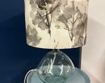 Handmade lampshade using Sagano Charcoal fabric