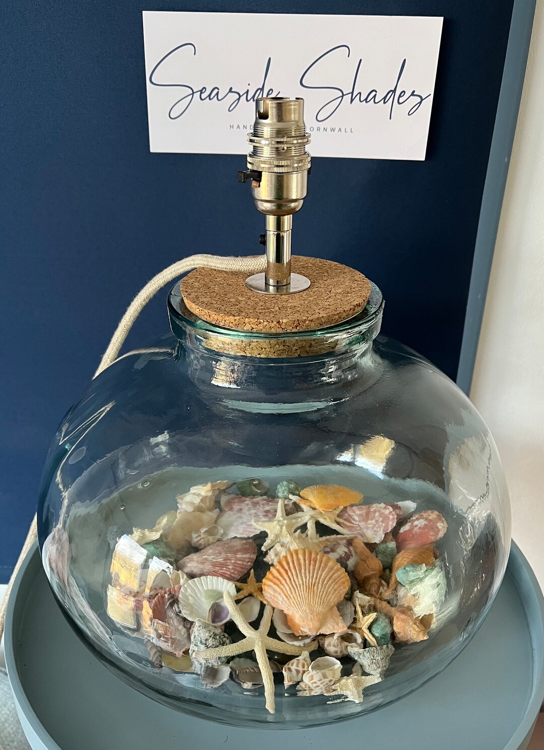 Clear Recycled Glass Table Base With Removal Cork Lid Fill Inside of ...