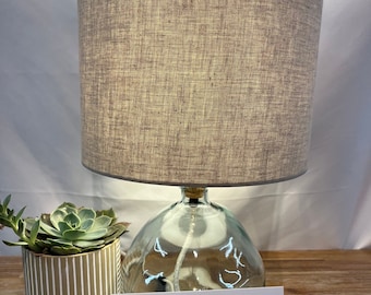 Natural Linen Drum Lampshade: Stonewashed Flax, UNO Fitter