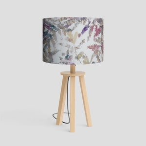 Handmade Drum Lampshade: Pink & Purple Fern Print