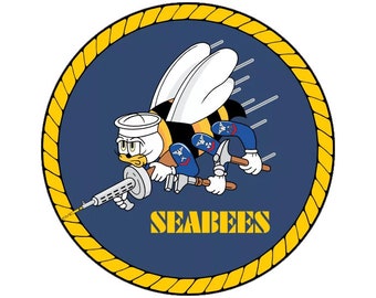 USN SEABEES EMBLEM 1 Expertly Designed PIN Original Artwork U.S NAVY